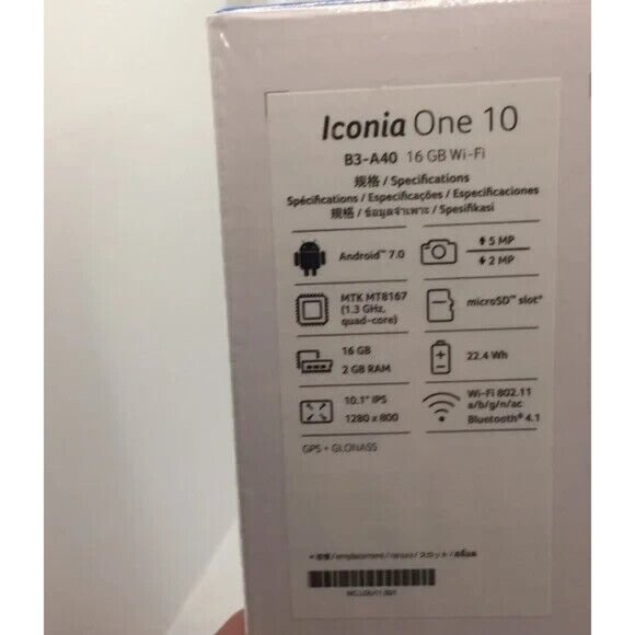 Acer Iconia 10" One 10 Tablet B3-A40 Shale Black 16 GB Android 7.0 Micro SD Slot - Picture 5 of 10